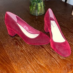 Burgundy Velvet Pumps- Never Worn